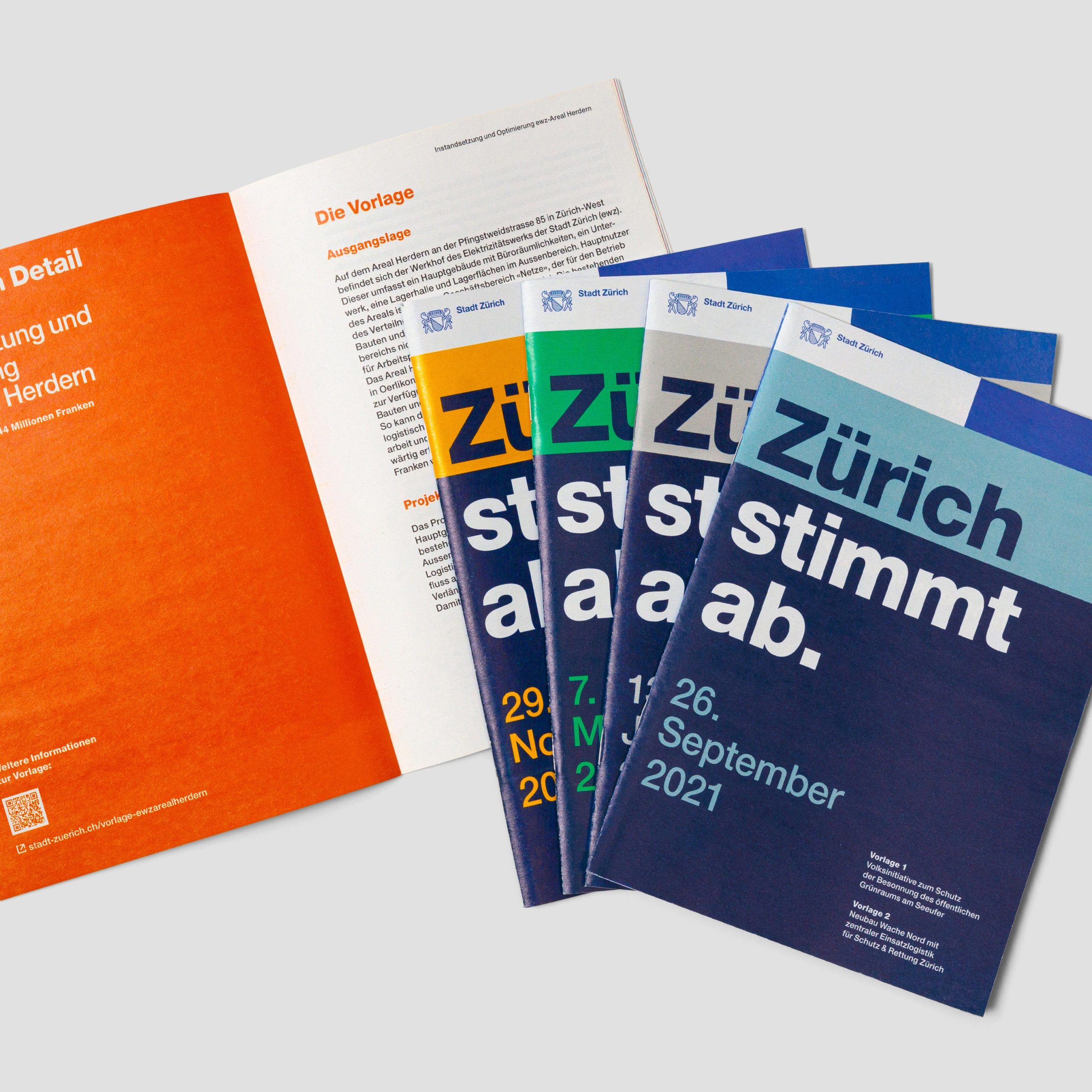 Stadt Zürich Redesign, Abstimmungsbroschüren