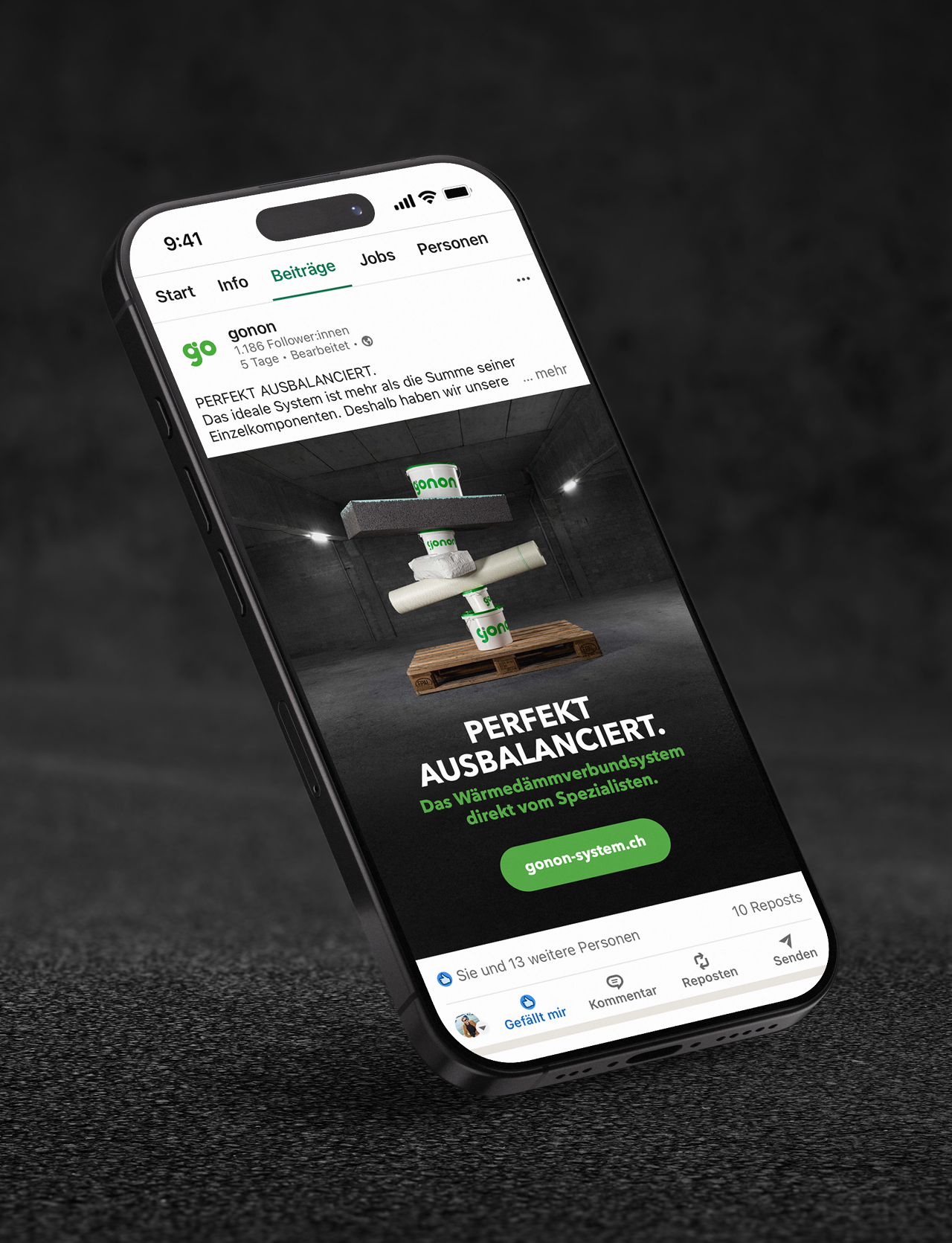 Gonon Systeme goPremium Social Media Anzeige