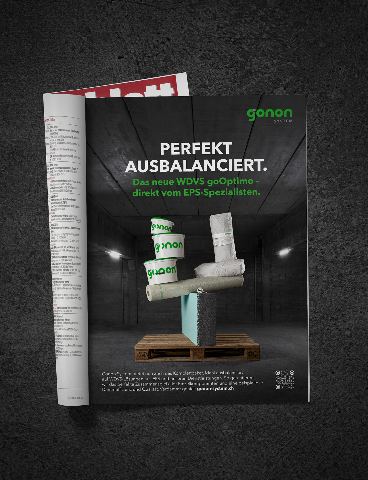 Gonon Stystem Inserat Baublatt