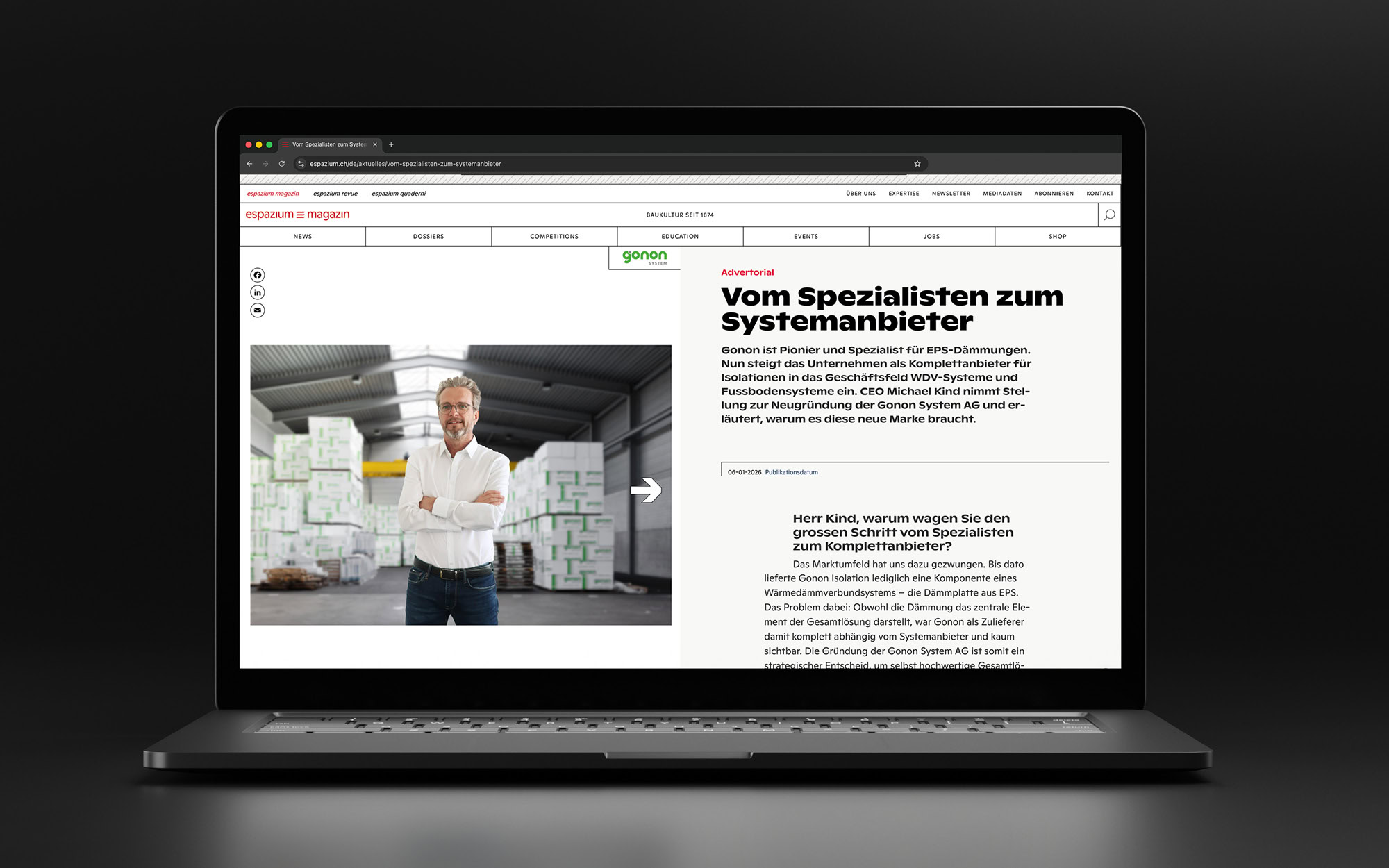 Gonon Systeme goPremium Anzeige